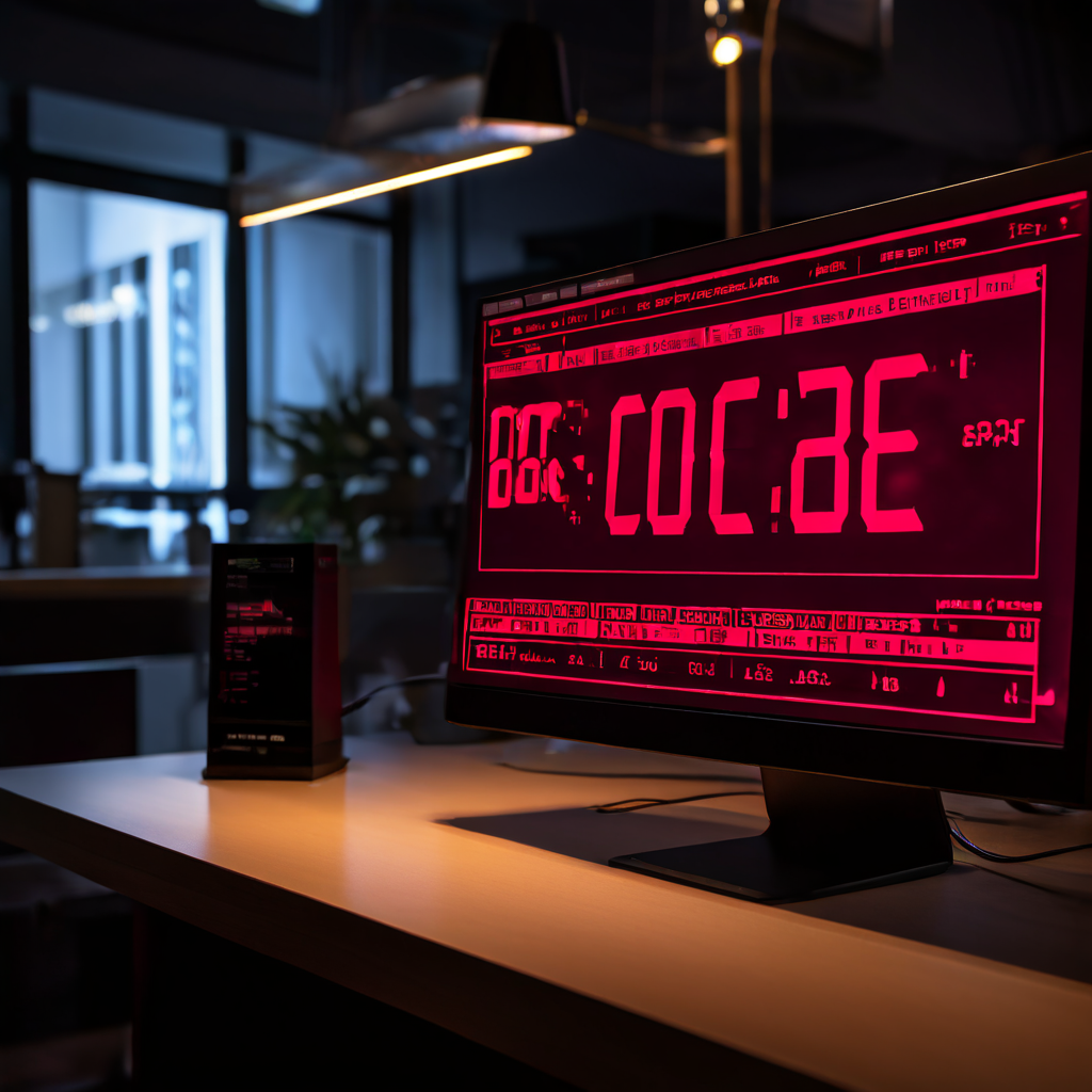 컴퓨터 화면에 30초를 초과한 데이터베이스 쿼리 타이머와 두드러진 빨간색 타임아웃 오류 메시지가 표시된 모습이다.