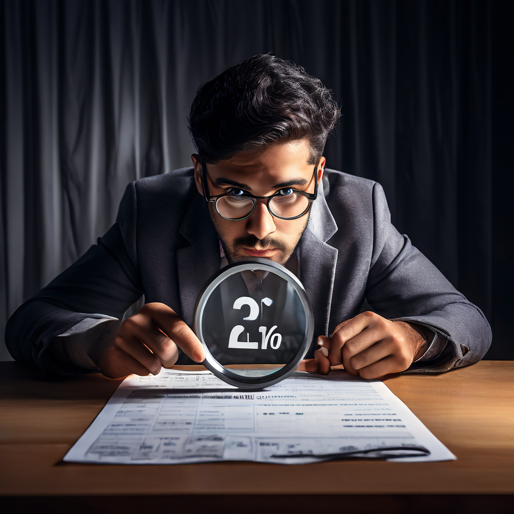 큰 통계 데이터 표지판은 무시한 채 확증 편향에 빠져 개인적인 경험만 들여다보는 사람의 모습에서 합리적 의사결정의 중요성을 보여주는 이미지입니다.