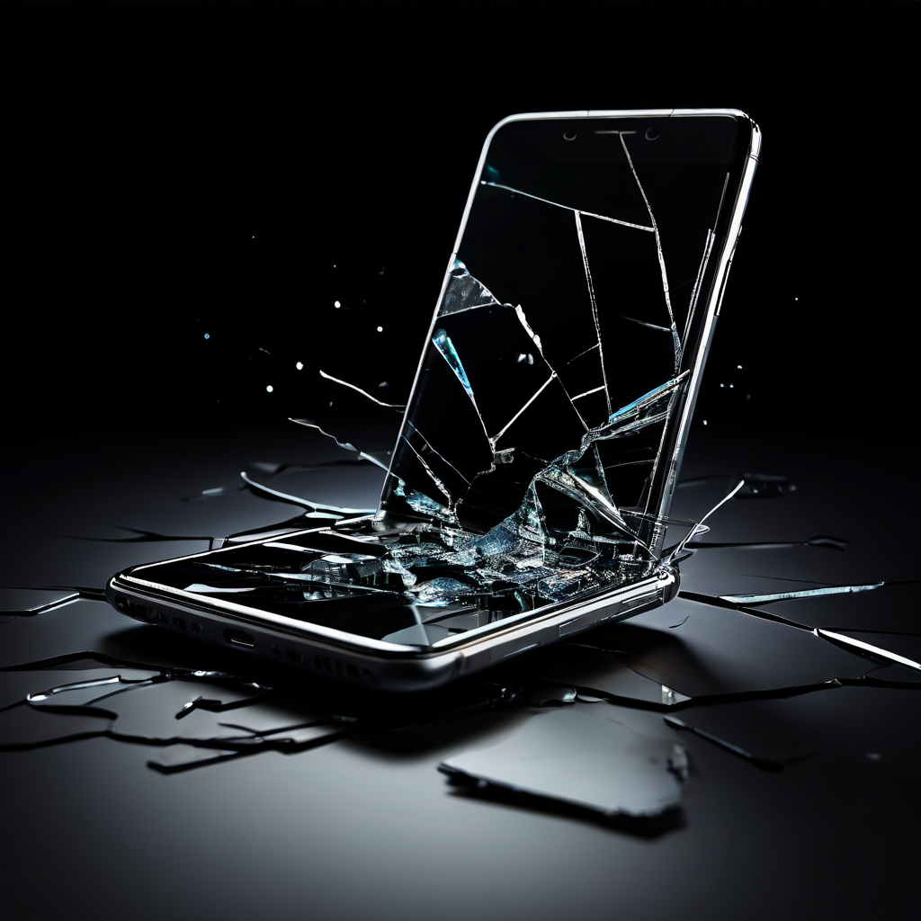 스마트폰 화면이 기기를 가로로 돌려도 회전하지 않고 깨져 보이는 레이아웃 오류를 보여주며, 웹사이트의 반응형 디자인 결함을 명확히 보여주는 이미지입니다.