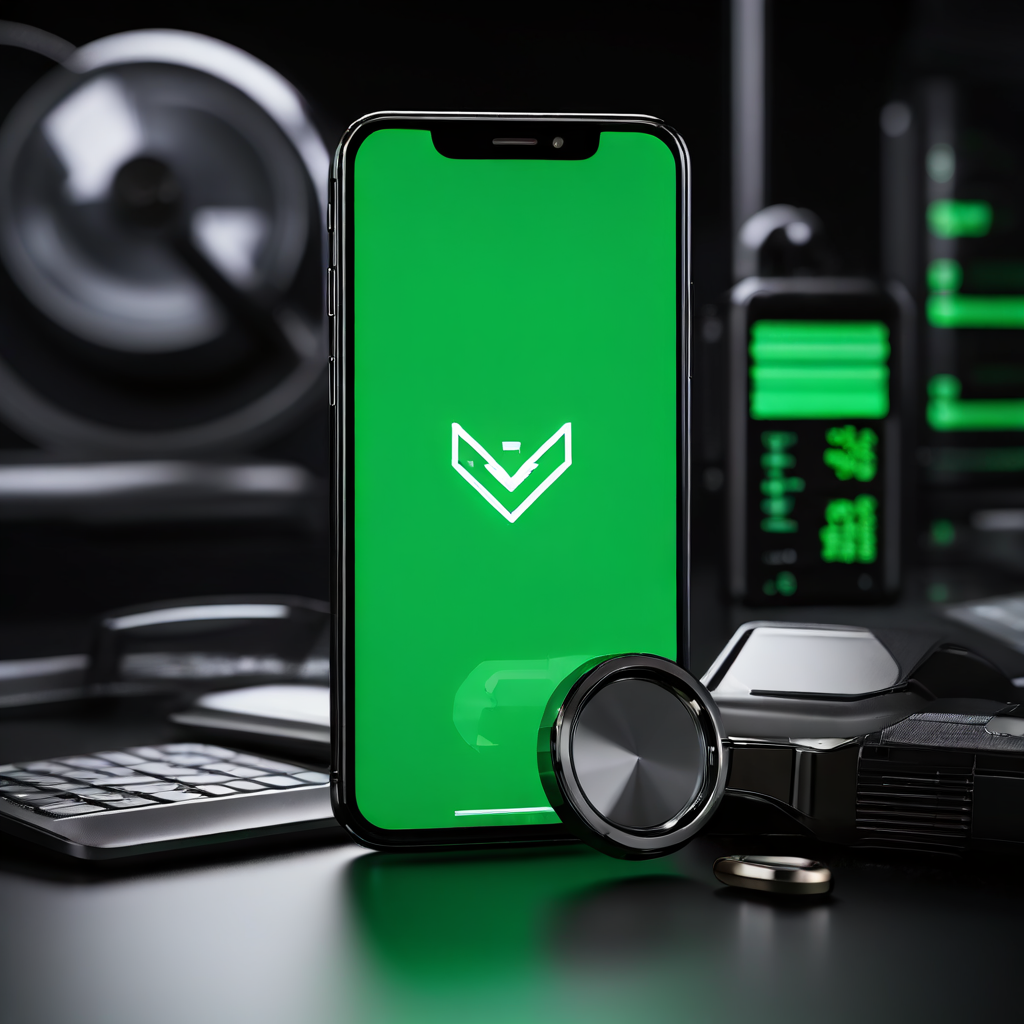 스마트폰 배터리 안전 점검을 상징적으로 표현한 이미지로, 확대경으로 살펴본 배터리 위의 경고 표시와 배경의 안전 점검표 체크 항목이 함께 나타나 있습니다.