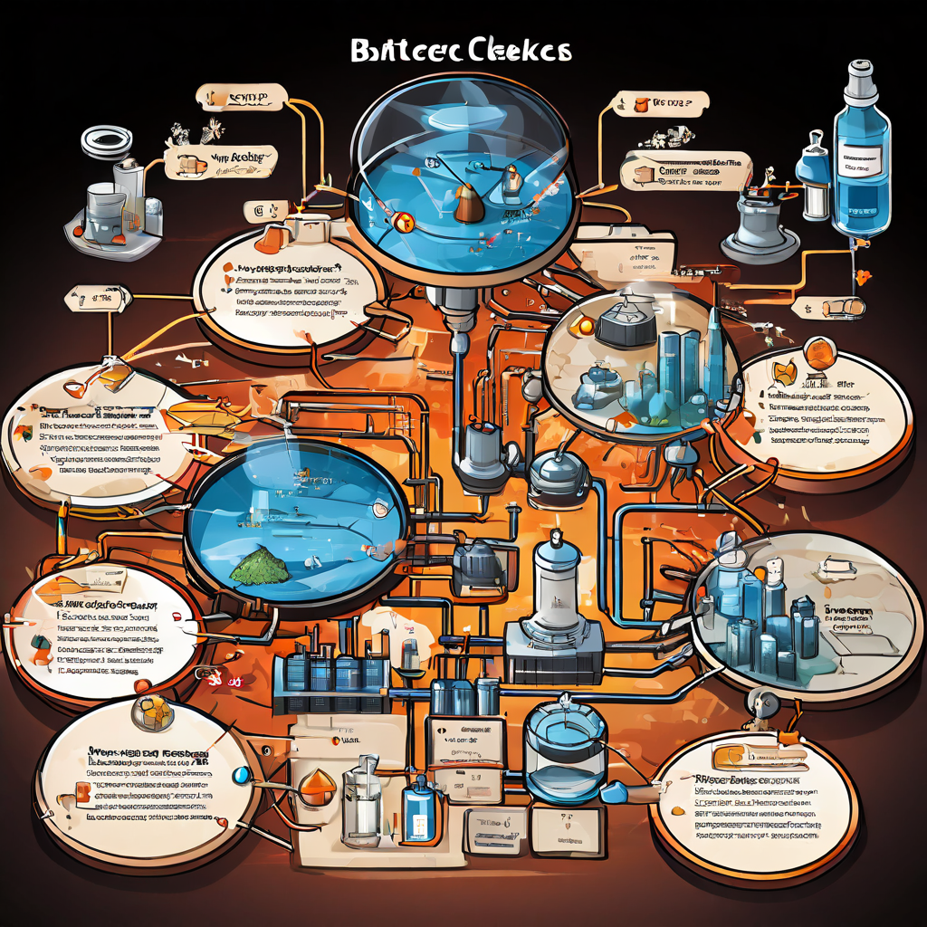 데이터 처리 흐름도에서 병목 현상이 발생하는 주요 구간을 확대경으로 표시하고 데이터 흐름이 느려지는 지점과 상세 분석 팝업 정보를 강조한 분석 차트입니다.