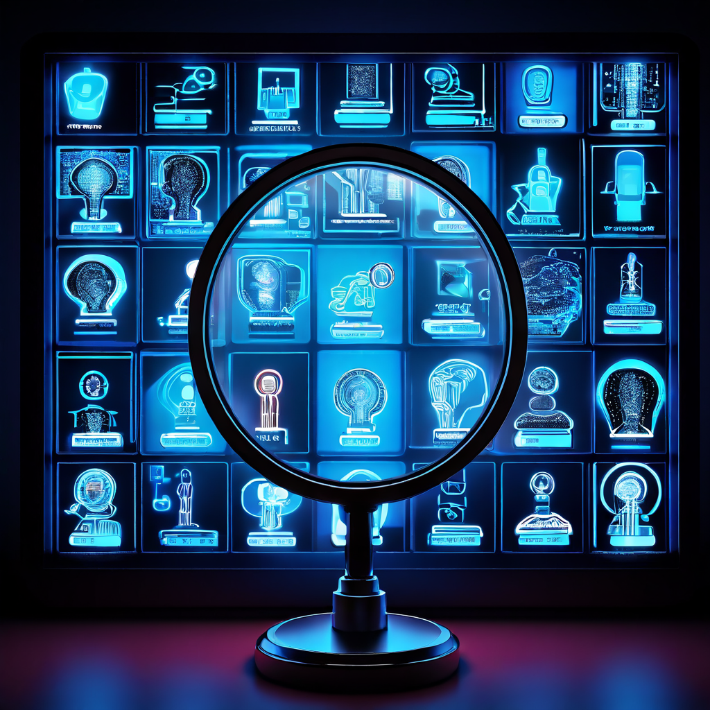 디지털 화면에 반복적으로 나타나는 동일한 질문 팝업을 확대경이 분석하며 시스템적 증상의 패턴을 진단하는 개념적 이미지입니다.