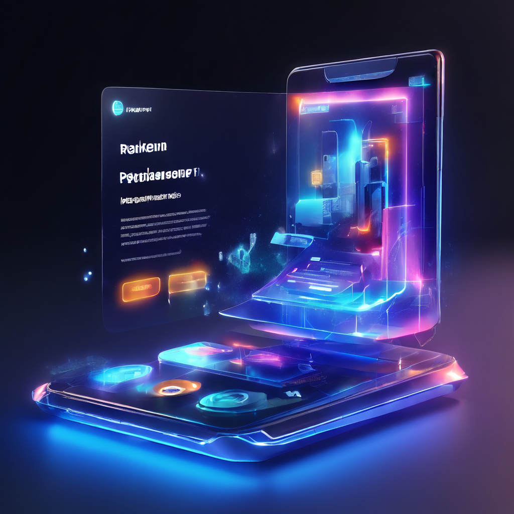 Abstract digital interface showing a final notice screen during payment review with secure data flow layers and glowing elements.